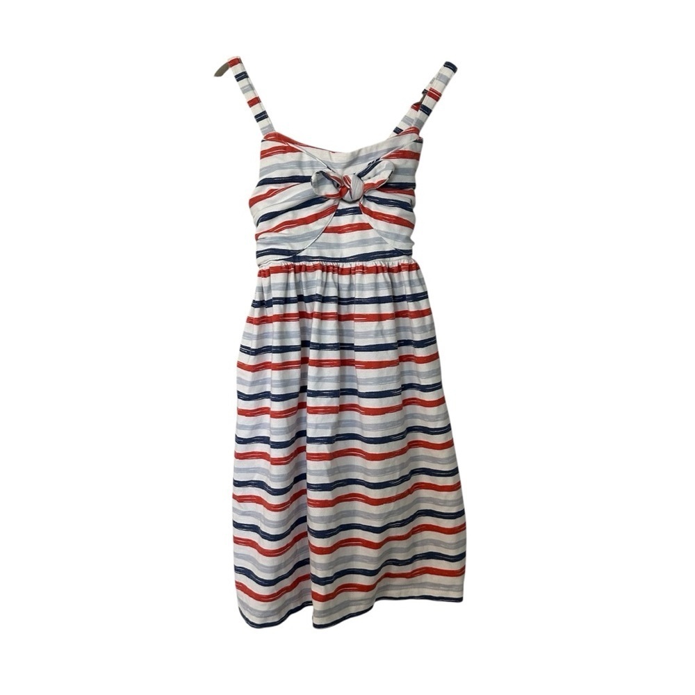 Tommy Bahama Kid Sleeveless Red White & Blue Stripe Cotton Dress Sz 5 (Girl) GUC